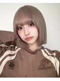 【色落ちまで可愛いハイトーンボブ】ミルクティーベージュカラー