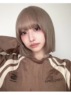 リンドトウキョウ(LINDO TOKYO) 【色落ちまで可愛いハイトーンボブ】ミルクティーベージュカラー