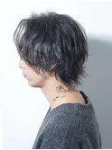 ニュアンスパーマ/シャドウパーマ/メンズ/センターパート[新宿]