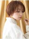 ミルクティーアッシュ似合わせカット丸みショートX志木20代30代