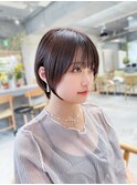 透明感カラー ボブ 前髪 ショート カラー ブリーチ&ダブルカラー