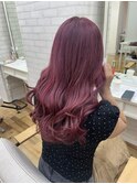 【牧内】ピンクレッドカラー10代20代ケアブリーチ