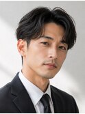 大人メンズセンターパート爽やかビジネスショート
