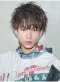スパイラルパーマショートレイヤーソフトツーブロックマッシュ