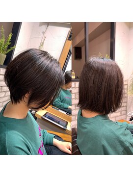 アヴァロン(AVALON) 【mag  ginza】立体感くびれショートボブ×ハイライトカラー