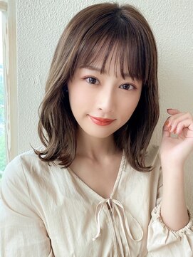 シルクレイ 吉祥寺店(Silk-lei) 大人かわいいフェザーバングマロングレージュ30代Silk-lei吉祥寺