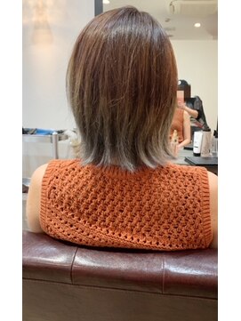 ワークス(WORKS) 【WORKS】☆外はねボブ×裾カラー×ホワイトベージュ】