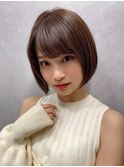 インナーグレージュ/マチルダボブ/前髪/ピンクベージュ/錦糸町