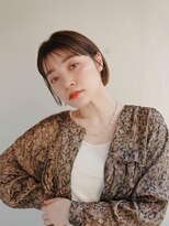 ムク 甲府(muku.)&nbsp;ミディアムヘア/斜めバング/グレージュカラー/甲府駅