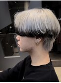 エンドカラー×メンズ前下がりマッシュ×カルマパーマ仕上げ