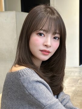 ノイ 銀座(noi) 顔周りレイヤーカットくびれヘアミルクティーベージュカラー