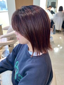 コンティロミー(CONTI ROMMY.) 大人可愛いくびれボブ◎ココアブラウン切りっぱなしボブ◎本厚木