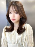 透明感カラー くびれミディアム顔まわりカット【肥田亜沙美】