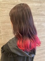 モア(more) 【栄矢場町】毛先レッド×デザインカラー