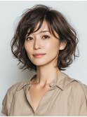 クラゲヘアー/小顔/ココアベージュ/オリーブグレー/川西