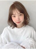 愛されシースルーバング艶感似合わせカットナチュラルカールF