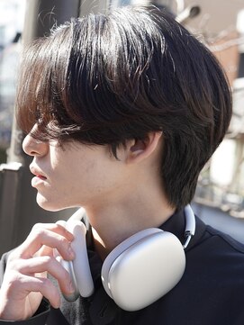 ノードオム 栄(NODE HOMME) フェザーセンターパートニュアンスパーマ波巻きスパイラルパーマ