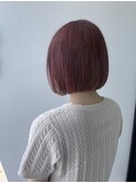 ボブ×ピンクベージュ