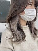 イメチェンダブルカラーインナーカラーフルバングレッドブラウン