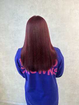 ミューバイケンジ(miu by KENJE) miu&橋本愛海　ワンブリーチでレッドカラー