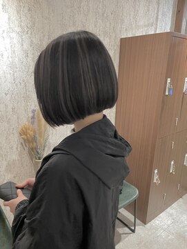 マーシュ 梅田(marshu) コントラストhighlight×切りっぱなしボブ