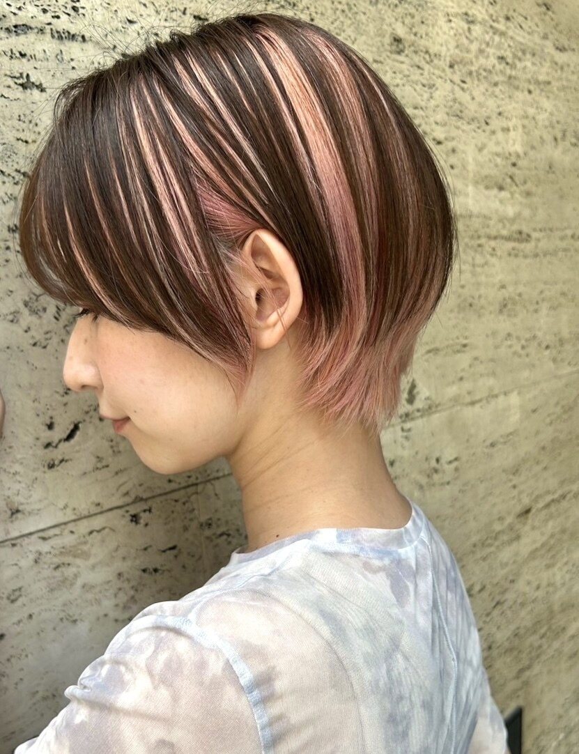 アンブレラカラー×ショートカット×ピンクカラー：L215083514｜ドアベル