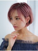 切りっぱなしボブエアリーロング美髪ピンクブラウン[大宮]