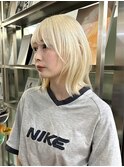 ホワイトブロンド/ウルフカット/レイヤーカット/銀座