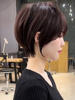 ビューブルー 亀戸錦糸町(VIEW BLUE)&nbsp;美髪シアーカラーピンクブラウンショートカット切りっぱなしボブ