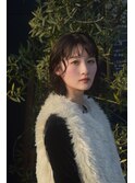 暗髪透明感パーマ
