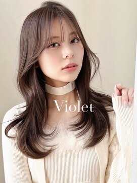 バイオレットジェム(Violet`jem) ロングレイヤー小顔ヘアブリーチなしカラーグレージュRI-56