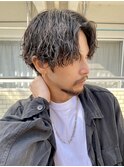 メンズロングニュアンスパーマフェザーパーマメンズミディアム