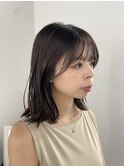 【上條実織】透明感グレージュのミディアムスタイル