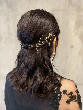 大人ハーフアップ