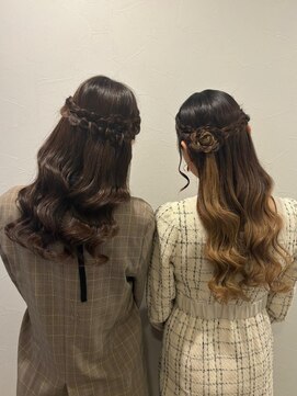 ヘアセット アリエス 新宿駅前店(aries) お花サイドハーフアップ