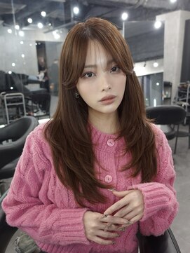 ラベル 渋谷(LAVEL) レイヤーカット×ブリーチなしブラウンベージュ