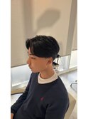 センターパートフェザーパーマ