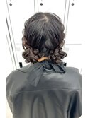 結婚式お呼ばれヘアセット／編みおろし/横浜駅