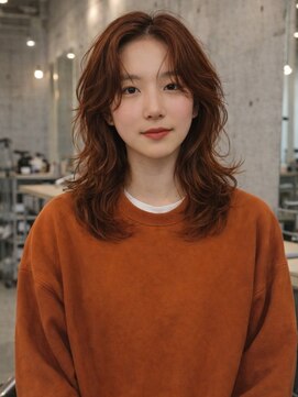 ノラ シブヤ(NORA) 小顔ミディアムパーマミディアムデジタルパーマボブパーマ前髪