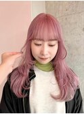 表参道顔周りレイヤーカットケアブリーチカラーダブルカラー韓国