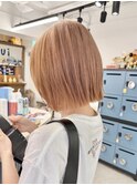 ショートボブ切りっぱなしボブケアブリーチダブルカラー