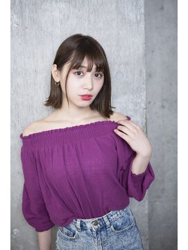 サロンドミルク 原宿(salon de MiLK) 【salon de MiLK 原宿】外ハネウェーブ×耳かけパールアッシュ