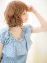 ブルー(BLUE)&nbsp;*CUORE水戸*…大人かわいい♪くせ毛風スパイラル小顔ふわミディb