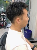 フランクスバーバーリザーブ 人形町店(FRANK’S BARBER RESERVE)&nbsp;アップバングツーブロックパーマスタイル