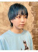 ショートウルフターコイズブルー［magiyhair西部笑］