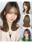 キュっと小顔効果★韓国風くびれヘア×シースルー前髪  京佳