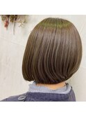透け感バング大人可愛いハイライト透明感マロンベージュボブ