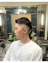 メリケンバーバーショップ フクオカ(MERICAN BARBERSHOP FUK)&nbsp;ハイライトマッシュパーマウルフアッシュブラック