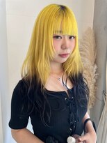 アスティブランシュ(Asti blanche)&nbsp;イエロー×ブラック/デザインカラー/エンドカラー/裾カラー