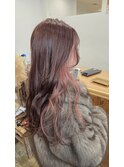 インナーカラーピンクイヤリングカラーブリーチピンク/ボブ